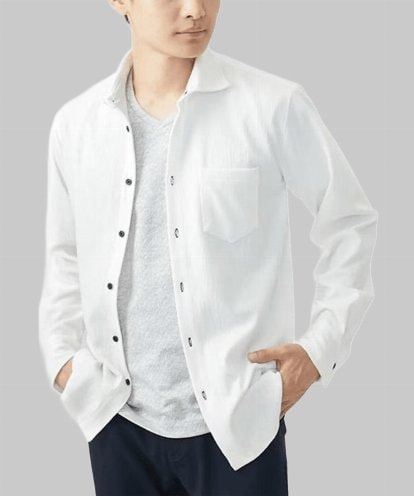 MKBAC22120 MK MICHEL KLEIN HOMME 【ラスト１/在庫限り】長袖シャツ/楊柳ジャージ