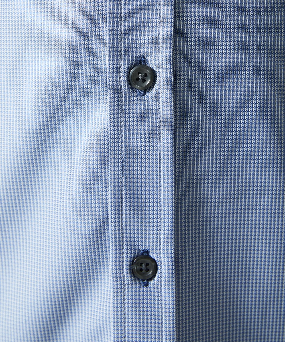 MKBAD50130 MK MICHEL KLEIN HOMME(MKミッシェルクランオム) アクティブセッター千鳥シャツ ブルー