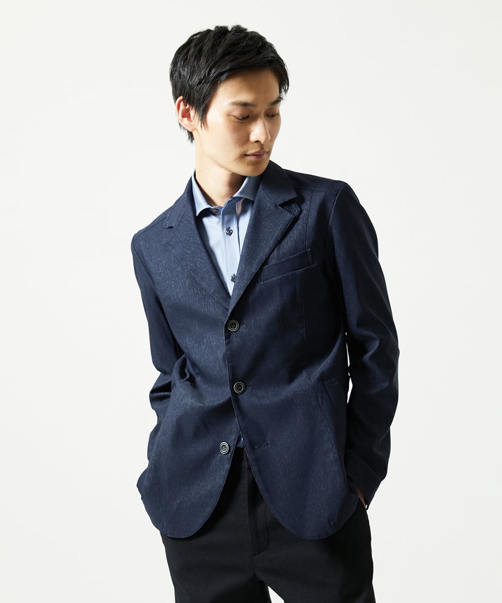 MKBAD50130 MK MICHEL KLEIN HOMME(MKミッシェルクランオム) アクティブセッター千鳥シャツ ブルー