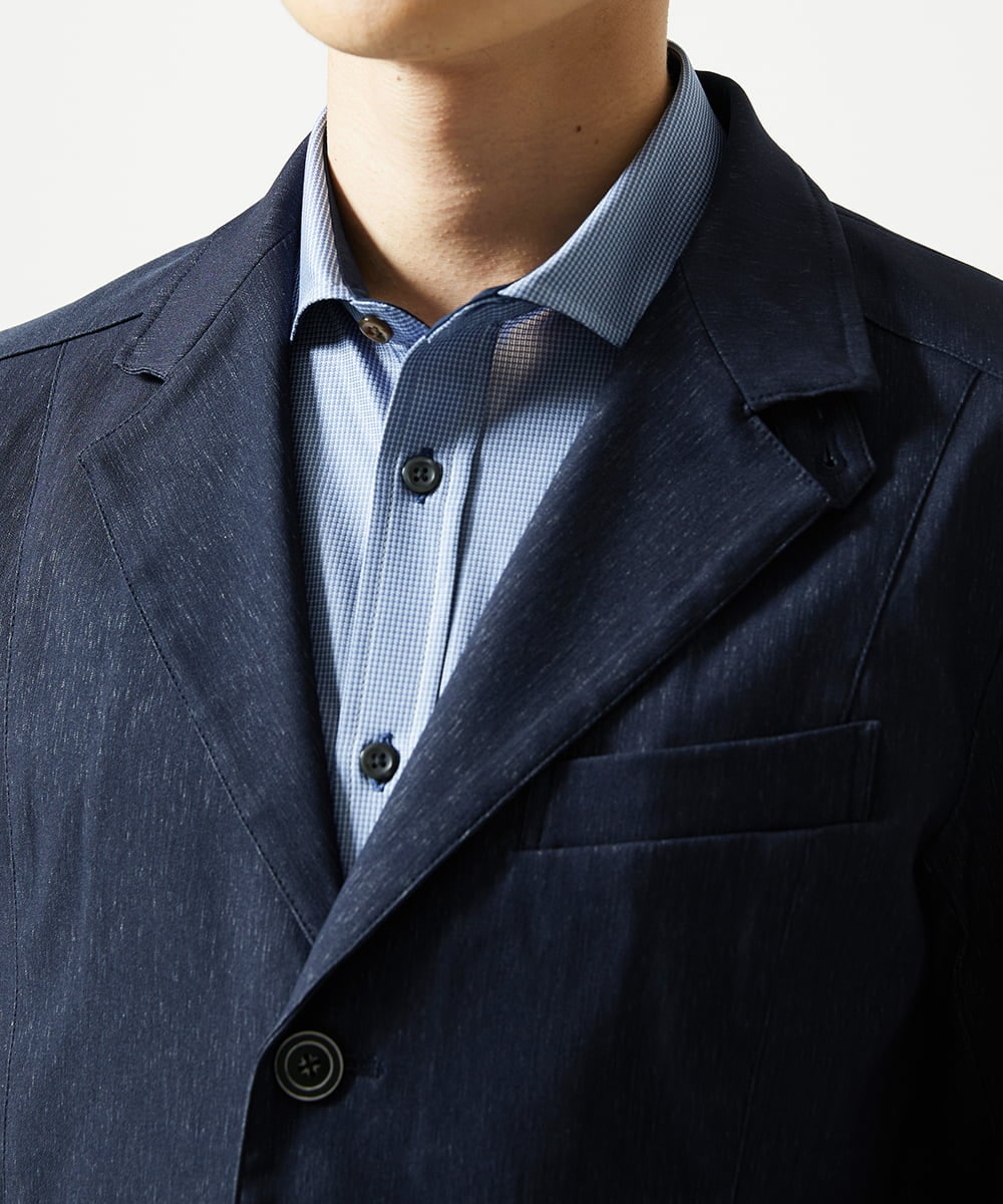 MKBAD50130 MK MICHEL KLEIN HOMME(MKミッシェルクランオム) アクティブセッター千鳥シャツ ブルー