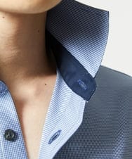 MKBAD50130 MK MICHEL KLEIN HOMME(MKミッシェルクランオム) アクティブセッター千鳥シャツ ブルー