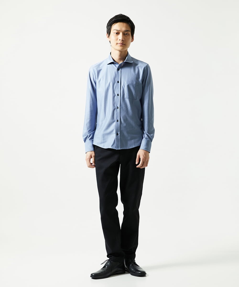 MKBAD50130 MK MICHEL KLEIN HOMME(MKミッシェルクランオム) アクティブセッター千鳥シャツ ブルー