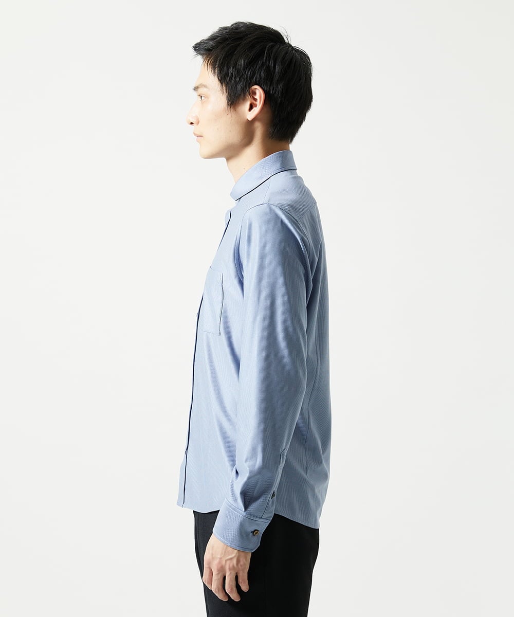 MKBAD50130 MK MICHEL KLEIN HOMME(MKミッシェルクランオム) アクティブセッター千鳥シャツ ブルー