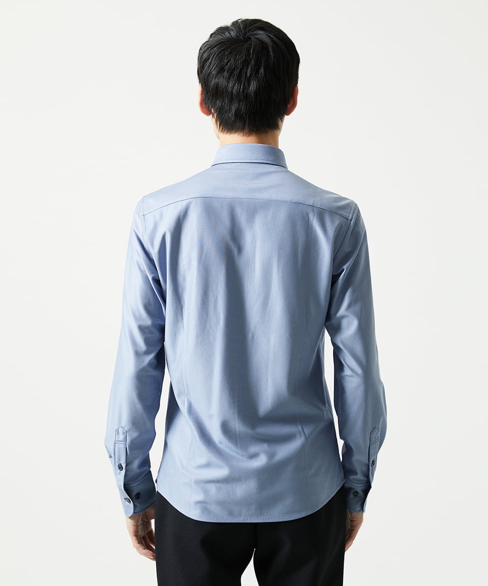 MKBAD50130 MK MICHEL KLEIN HOMME(MKミッシェルクランオム) アクティブセッター千鳥シャツ ブルー