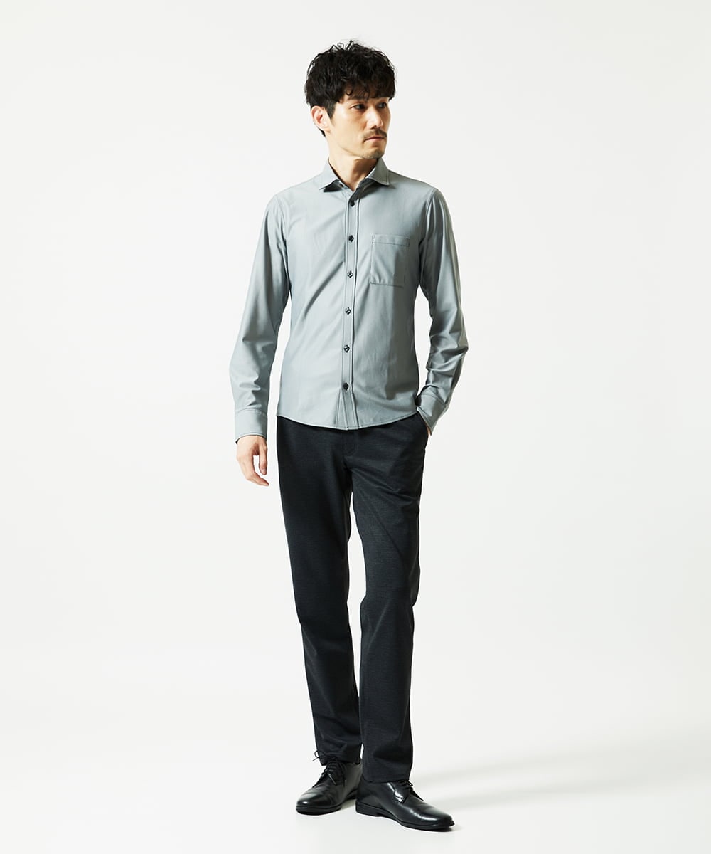 MKBAD50130 MK MICHEL KLEIN HOMME(MKミッシェルクランオム) アクティブセッター千鳥シャツ グレー