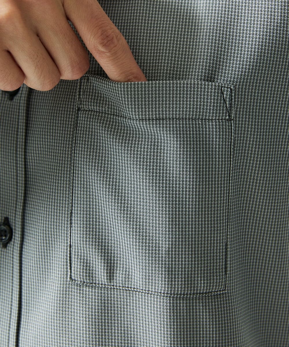 MKBAD50130 MK MICHEL KLEIN HOMME(MKミッシェルクランオム) アクティブセッター千鳥シャツ グレー