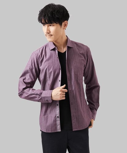 MKBAD53120 MK MICHEL KLEIN HOMME 【洗える／日本製生地】ドビーリバーシブルシャツ