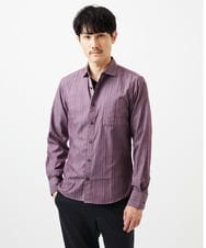 MKBAD53120 MK MICHEL KLEIN HOMME(MKミッシェルクランオム) 【洗える／日本製生地】ドビーリバーシブルシャツ パープル