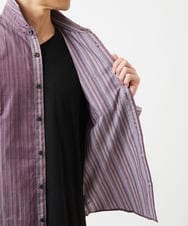 MKBAD53120 MK MICHEL KLEIN HOMME(MKミッシェルクランオム) 【洗える／日本製生地】ドビーリバーシブルシャツ パープル