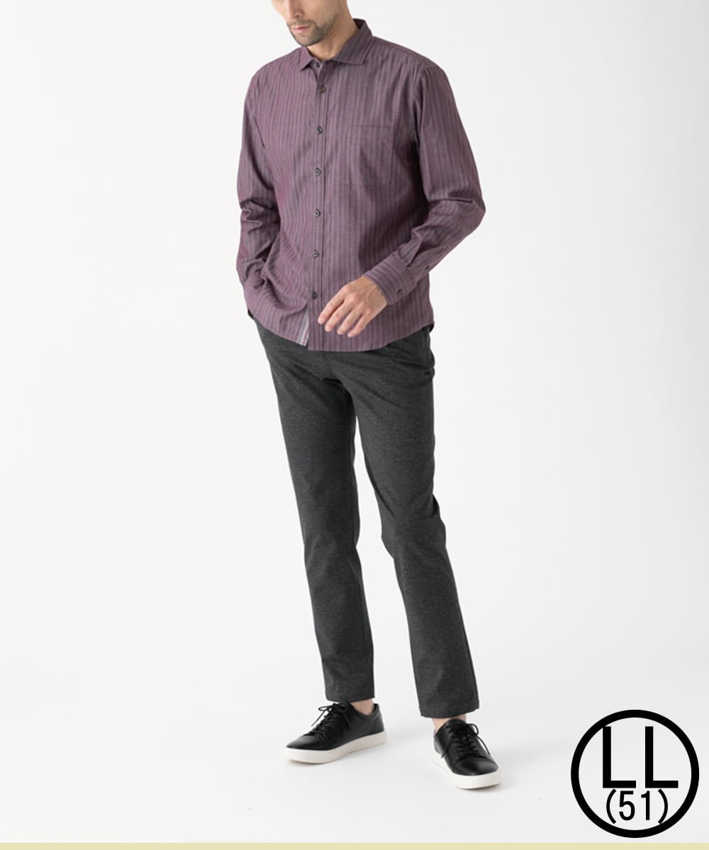 MKBAD53120 MK MICHEL KLEIN HOMME(MKミッシェルクランオム) 【洗える／日本製生地】ドビーリバーシブルシャツ パープル