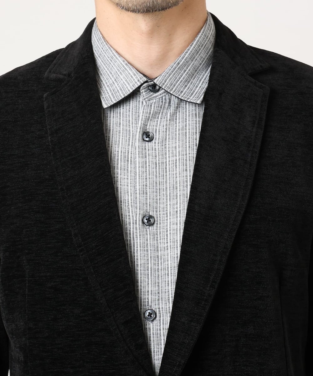 MKBAF19090 MK MICHEL KLEIN HOMME(MKミッシェルクランオム) オニキスストライプシャツ グレー