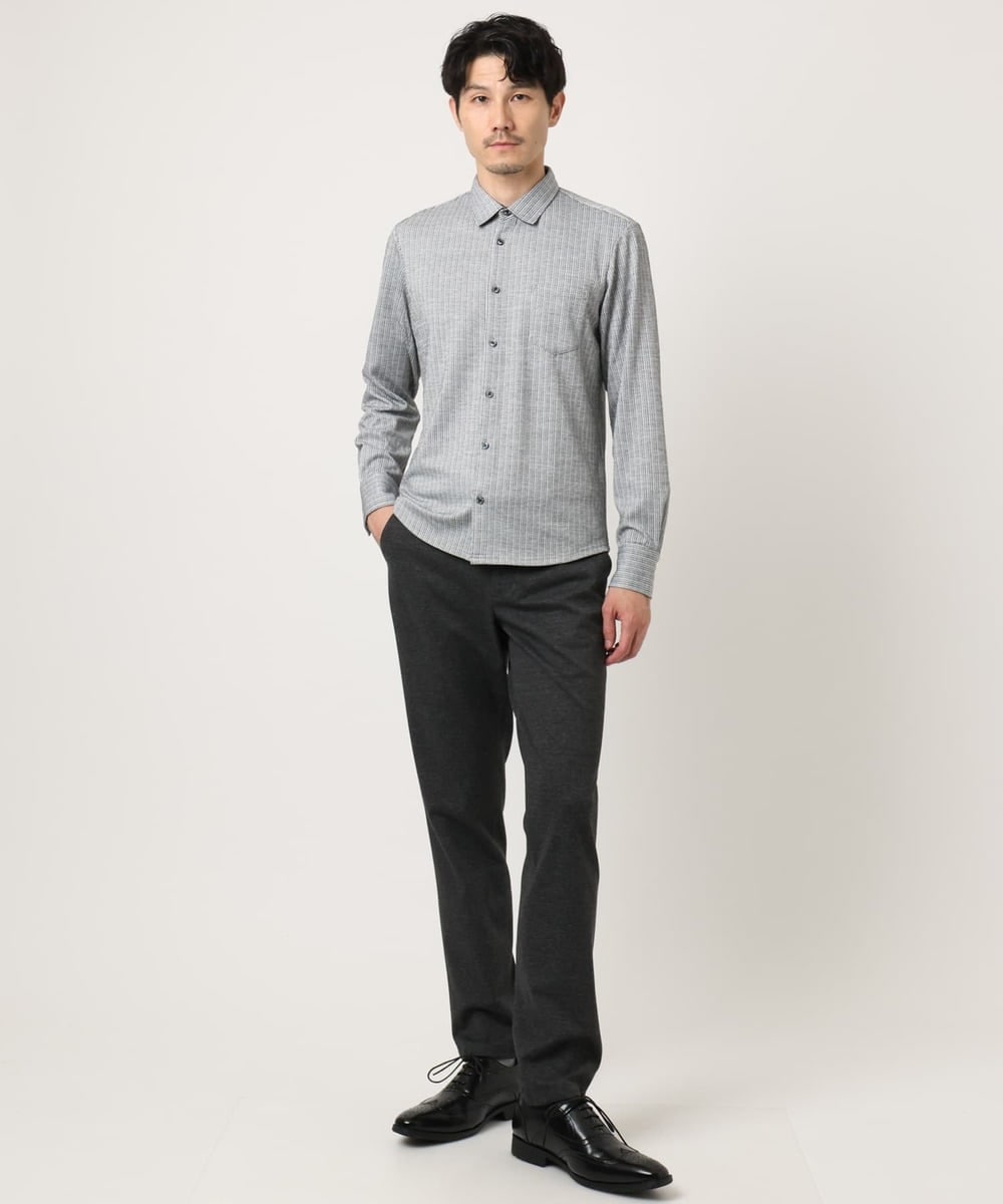 MKBAF19090 MK MICHEL KLEIN HOMME(MKミッシェルクランオム) オニキスストライプシャツ グレー