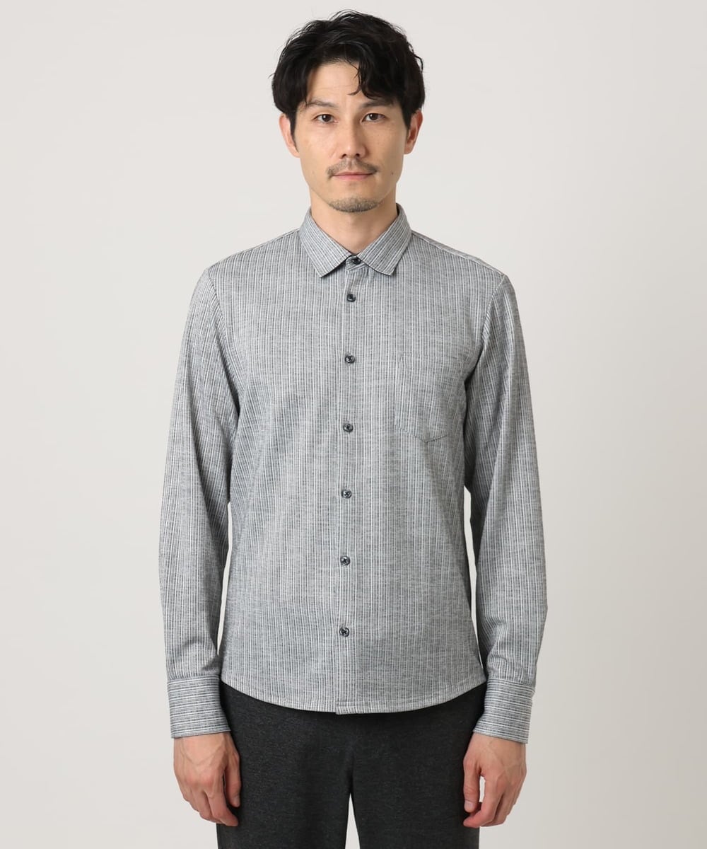 MKBAF19090 MK MICHEL KLEIN HOMME(MKミッシェルクランオム) オニキスストライプシャツ グレー