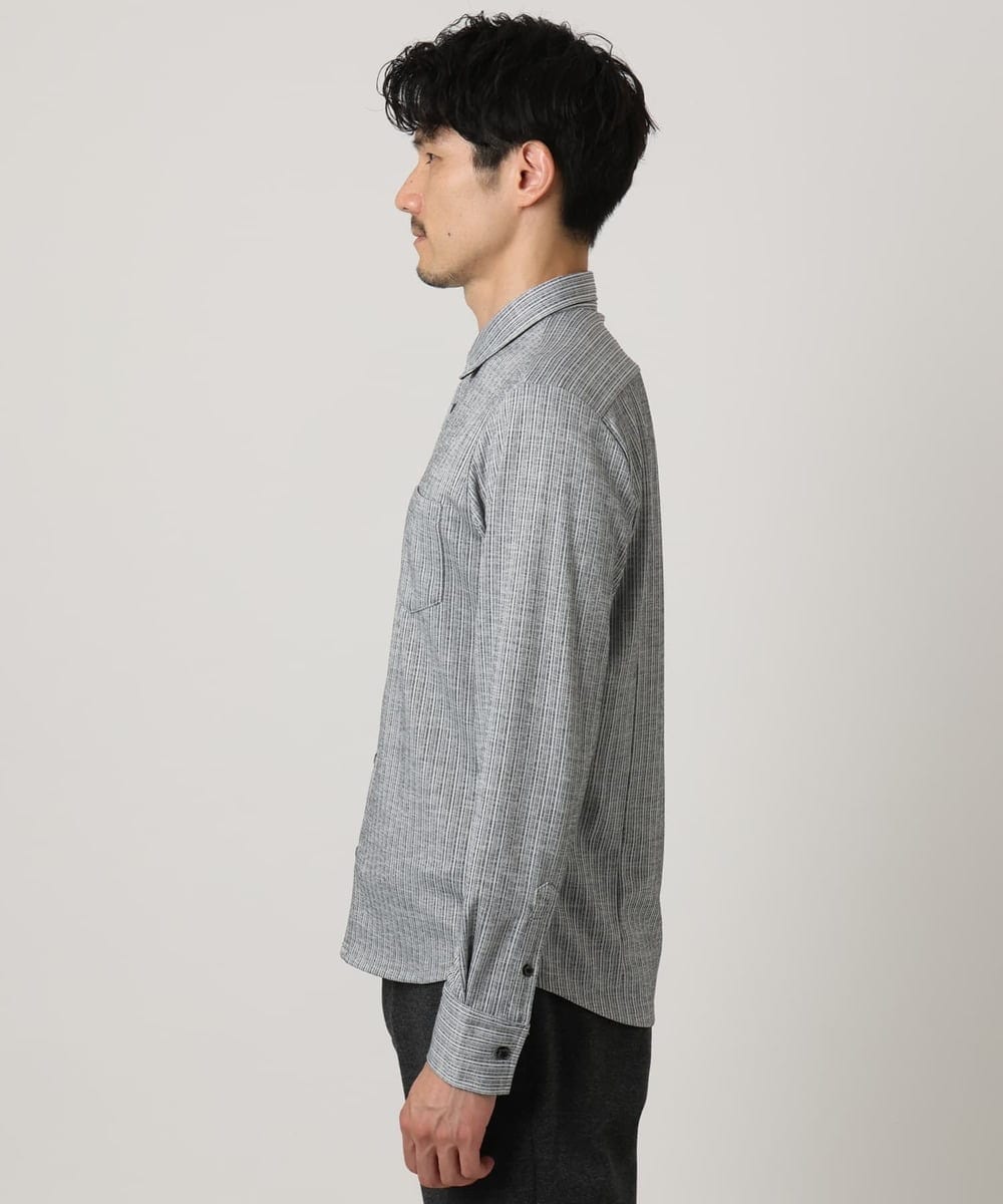 MKBAF19090 MK MICHEL KLEIN HOMME(MKミッシェルクランオム) オニキスストライプシャツ グレー