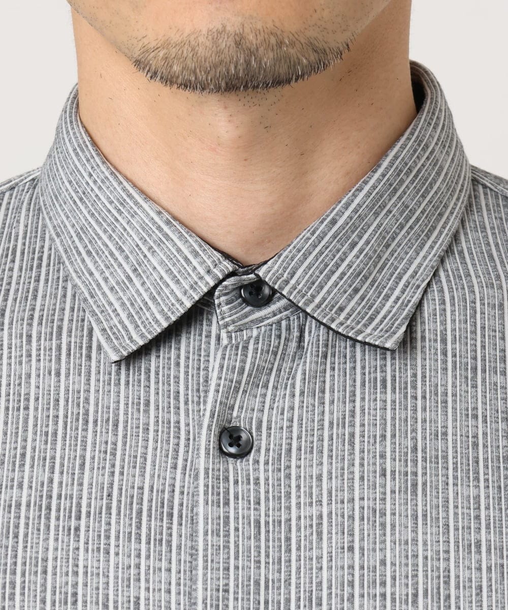 MKBAF19090 MK MICHEL KLEIN HOMME(MKミッシェルクランオム) オニキスストライプシャツ グレー