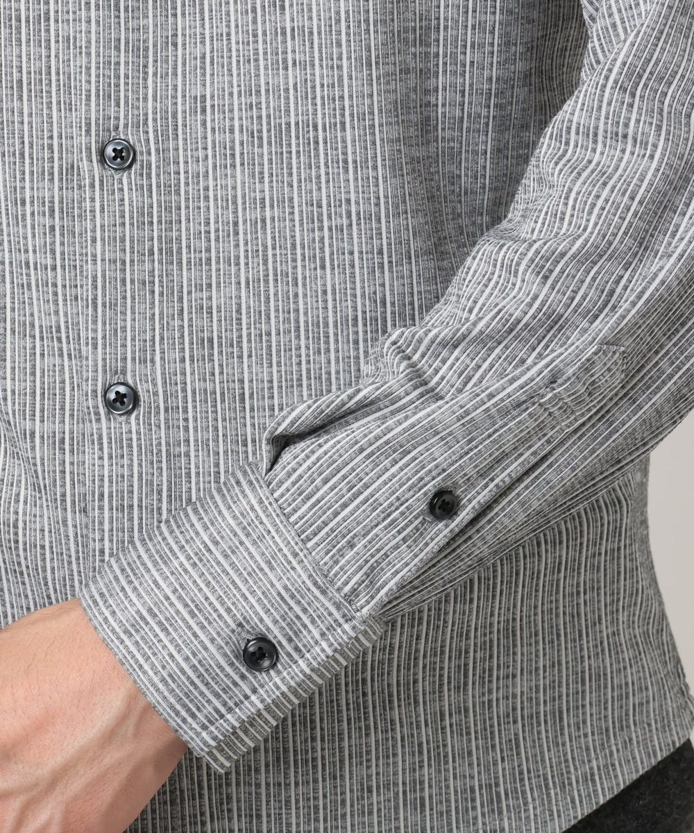 MKBAF19090 MK MICHEL KLEIN HOMME(MKミッシェルクランオム) オニキスストライプシャツ グレー