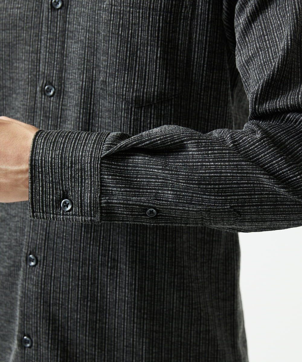 MKBAF19090 MK MICHEL KLEIN HOMME(MKミッシェルクランオム) オニキスストライプシャツ ブラック