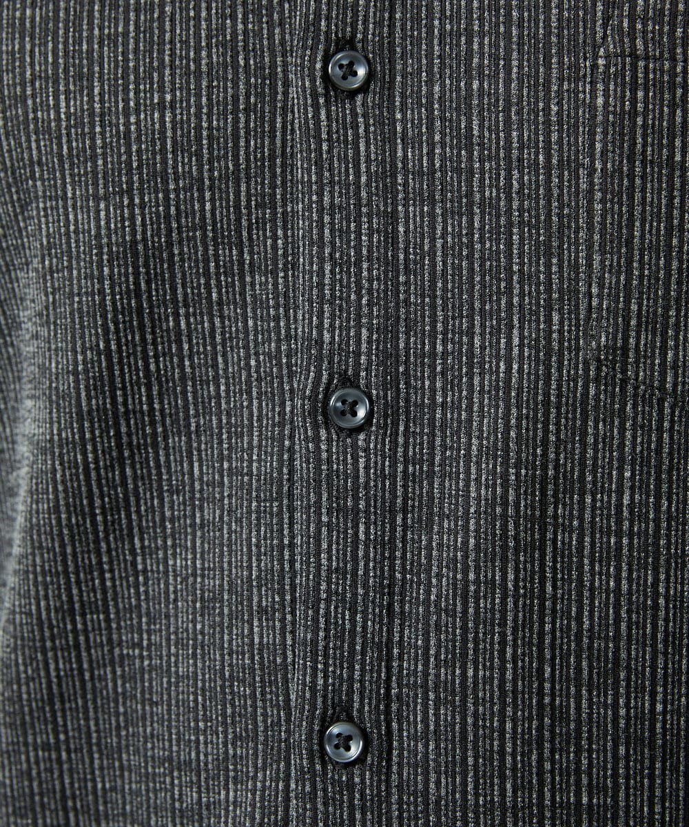 MKBAF19090 MK MICHEL KLEIN HOMME(MKミッシェルクランオム) オニキスストライプシャツ ブラック