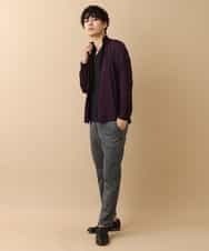 MKBAM62110 MK MICHEL KLEIN HOMME(MKミッシェルクランオム) シャツ／カットミニへリンボン パープル