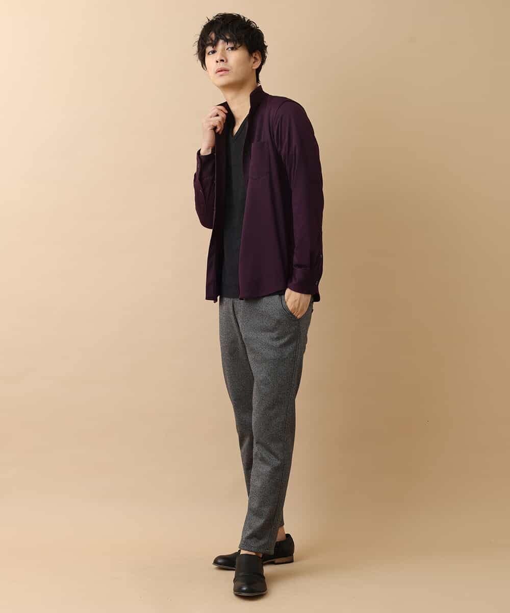 MKBAM62110 MK MICHEL KLEIN HOMME(MKミッシェルクランオム) シャツ／カットミニへリンボン パープル