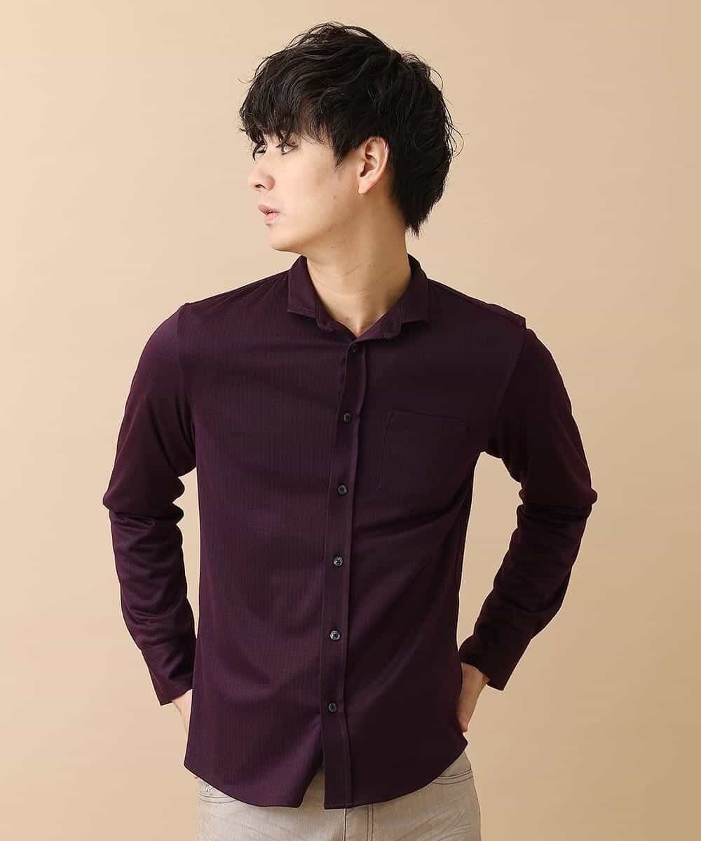 MKBAM62110 MK MICHEL KLEIN HOMME(MKミッシェルクランオム) シャツ／カットミニへリンボン パープル