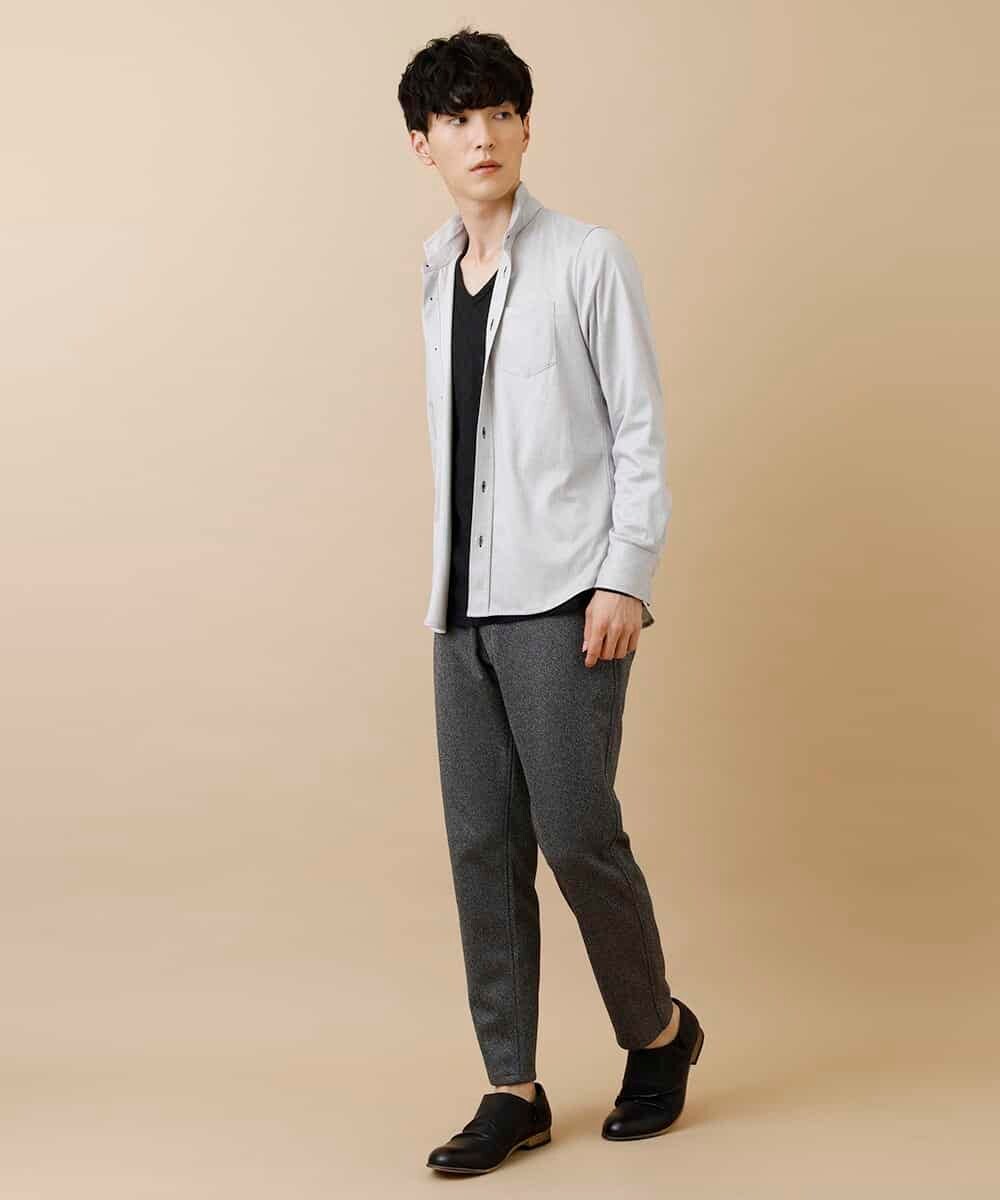 MKBAM62110 MK MICHEL KLEIN HOMME(MKミッシェルクランオム) シャツ／カットミニへリンボン グレー