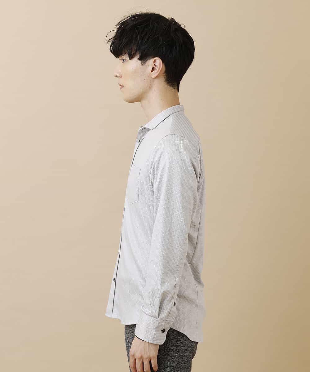 MKBAM62110 MK MICHEL KLEIN HOMME(MKミッシェルクランオム) シャツ／カットミニへリンボン グレー