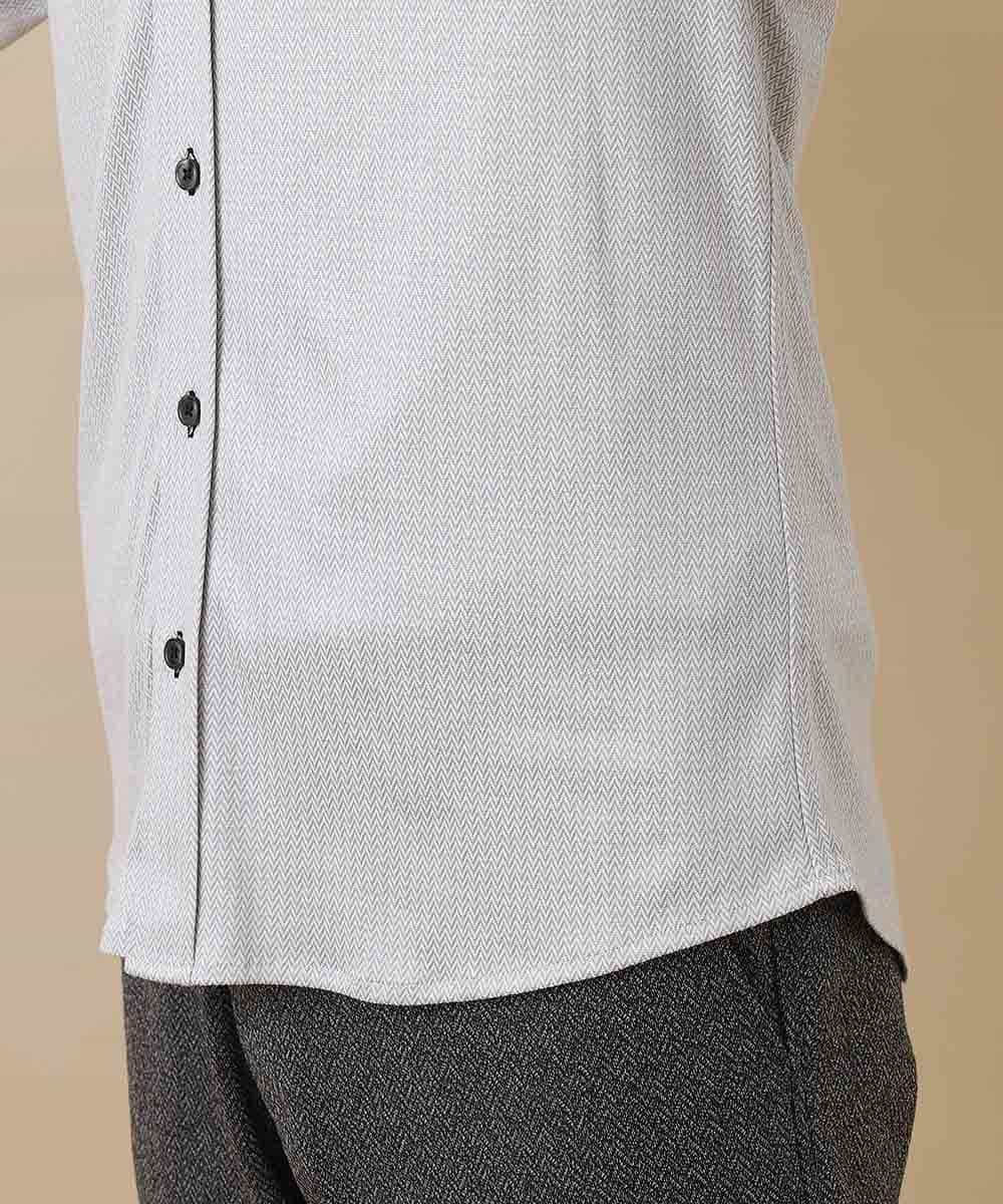 MKBAM62110 MK MICHEL KLEIN HOMME(MKミッシェルクランオム) シャツ／カットミニへリンボン グレー