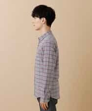 MKBAM64110 MK MICHEL KLEIN HOMME(MKミッシェルクランオム) シャツ／チドリ＆チェックコットン レッド