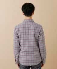 MKBAM64110 MK MICHEL KLEIN HOMME(MKミッシェルクランオム) シャツ／チドリ＆チェックコットン レッド