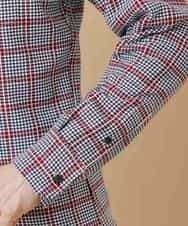 MKBAM64110 MK MICHEL KLEIN HOMME(MKミッシェルクランオム) シャツ／チドリ＆チェックコットン レッド