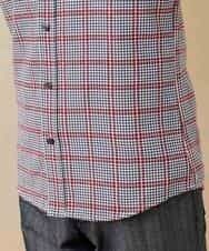 MKBAM64110 MK MICHEL KLEIN HOMME(MKミッシェルクランオム) シャツ／チドリ＆チェックコットン レッド