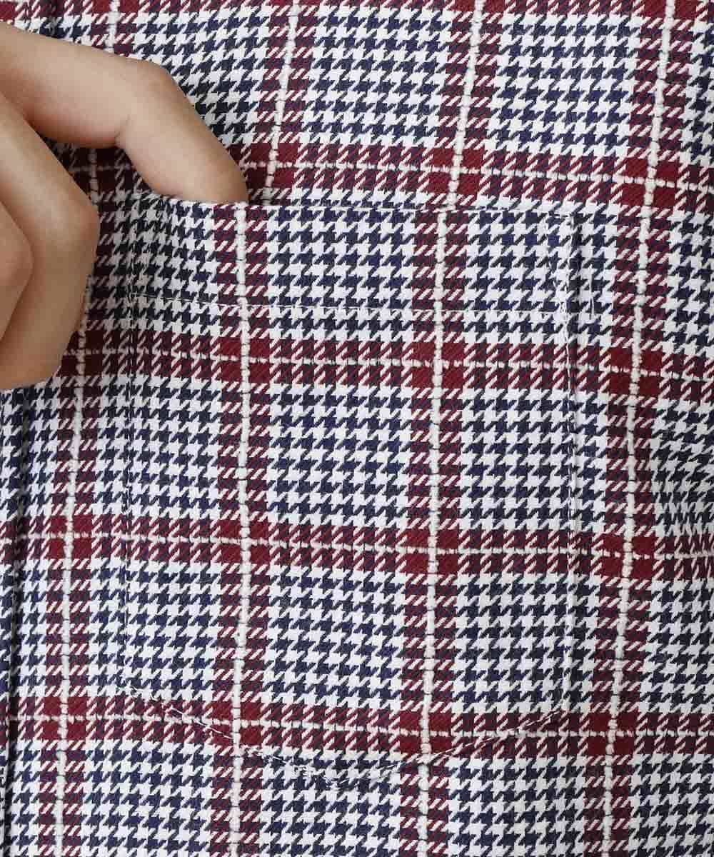MKBAM64110 MK MICHEL KLEIN HOMME(MKミッシェルクランオム) シャツ／チドリ＆チェックコットン レッド