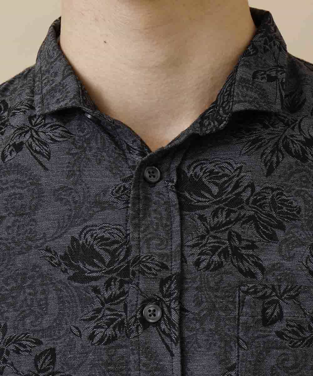 MKBAO03110 MK MICHEL KLEIN HOMME(MKミッシェルクランオム) ミストフラワーシャツ ブラック