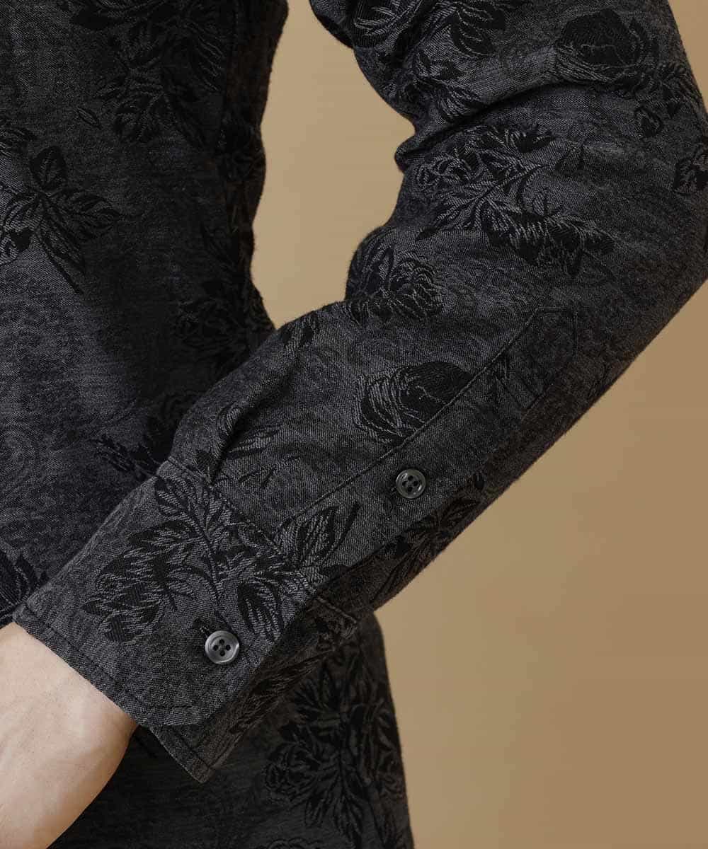 MKBAO03110 MK MICHEL KLEIN HOMME(MKミッシェルクランオム) ミストフラワーシャツ ブラック