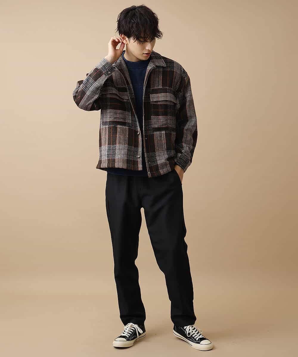 MKBAO41130 MK MICHEL KLEIN HOMME(MKミッシェルクランオム) CPOシャツ ブラウン