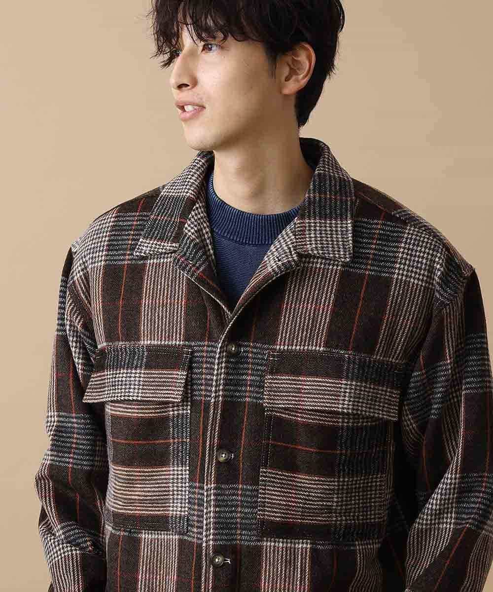 MKBAO41130 MK MICHEL KLEIN HOMME(MKミッシェルクランオム) CPOシャツ ブラウン