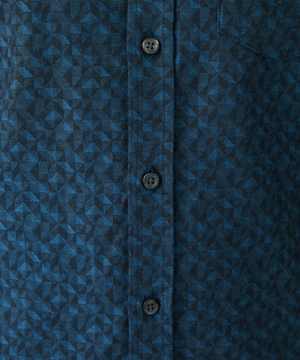 MKBAV50140 MK MICHEL KLEIN HOMME(MKミッシェルクランオム) ジオメトリックジャガードシャツ ネイビー(57)