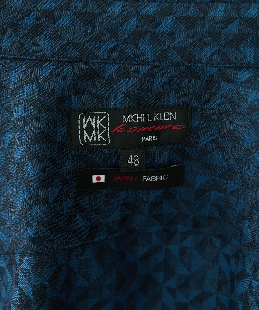 MKBAV50140 MK MICHEL KLEIN HOMME(MKミッシェルクランオム) ジオメトリックジャガードシャツ ネイビー(57)