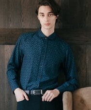 MKBAV50140 MK MICHEL KLEIN HOMME(MKミッシェルクランオム) ジオメトリックジャガードシャツ ネイビー(57)