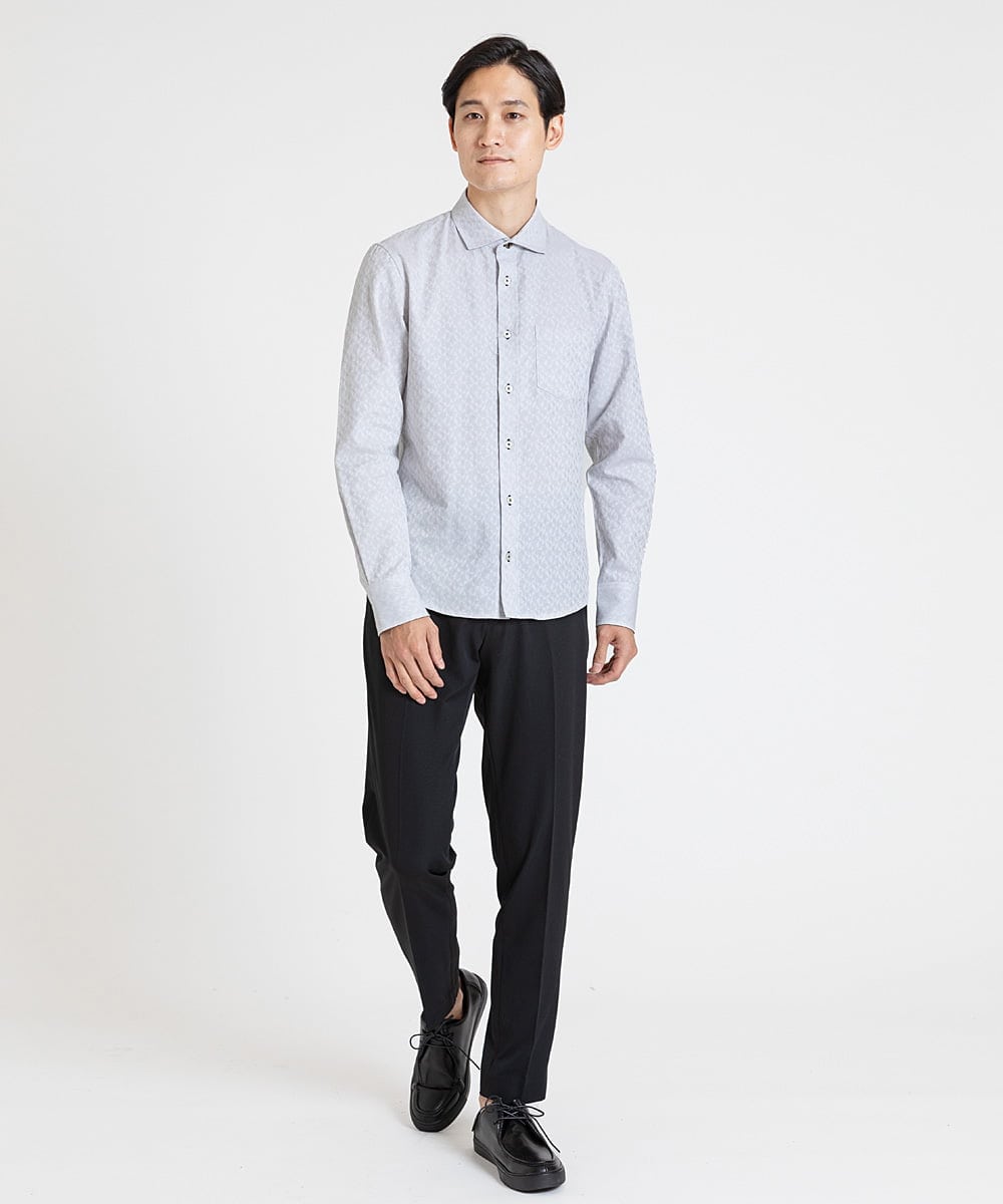 MKBAV50140 MK MICHEL KLEIN HOMME(MKミッシェルクランオム) ジオメトリックジャガードシャツ ホワイト(90)