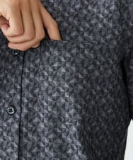 MKBAV50140 MK MICHEL KLEIN HOMME(MKミッシェルクランオム) ジオメトリックジャガードシャツ ダークグレー(93)