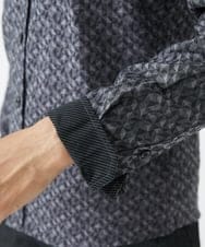 MKBAV50140 MK MICHEL KLEIN HOMME(MKミッシェルクランオム) ジオメトリックジャガードシャツ ダークグレー(93)