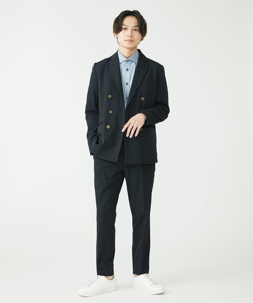 MKBAV51150 MK MICHEL KLEIN HOMME(MKミッシェルクランオム) ドビーストライプシャツ ネイビー(57)