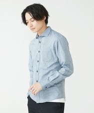 MKBAV51150 MK MICHEL KLEIN HOMME(MKミッシェルクランオム) ドビーストライプシャツ ネイビー(57)
