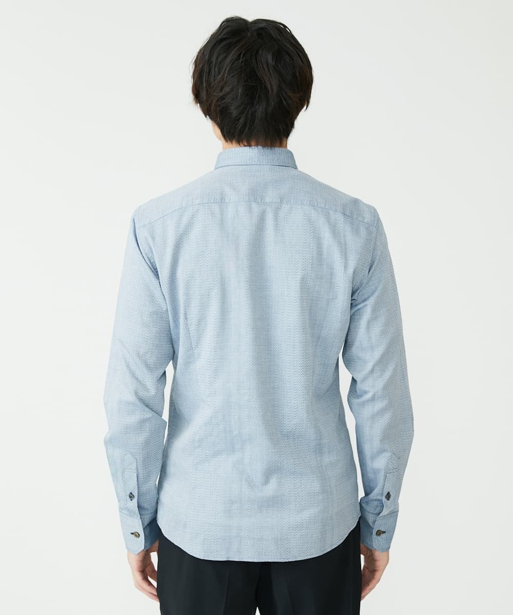 MKBAV51150 MK MICHEL KLEIN HOMME(MKミッシェルクランオム) ドビーストライプシャツ ネイビー(57)