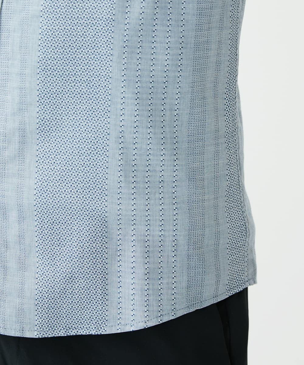 MKBAV51150 MK MICHEL KLEIN HOMME(MKミッシェルクランオム) ドビーストライプシャツ ネイビー(57)