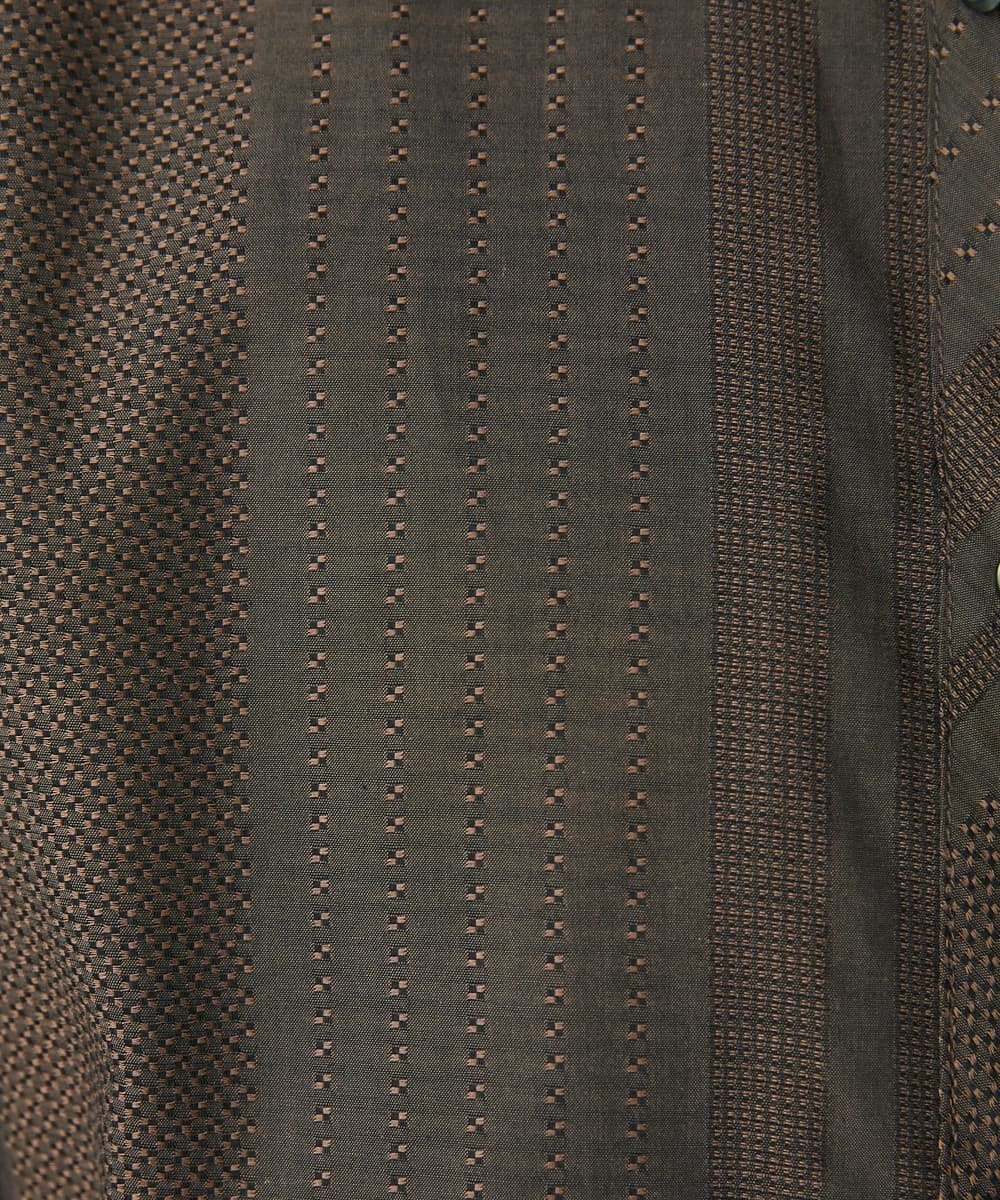 MKBAV51150 MK MICHEL KLEIN HOMME(MKミッシェルクランオム) ドビーストライプシャツ ブラウン(86)