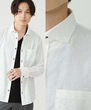 MKBAV51150 MK MICHEL KLEIN HOMME(MKミッシェルクランオム) ドビーストライプシャツ ホワイト(90)