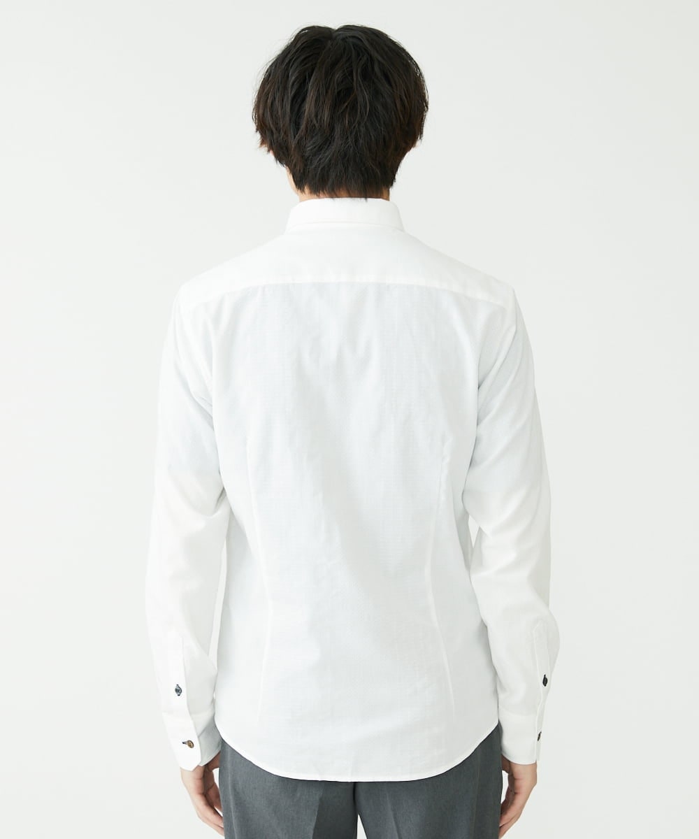 MKBAV51150 MK MICHEL KLEIN HOMME(MKミッシェルクランオム) ドビーストライプシャツ ホワイト(90)